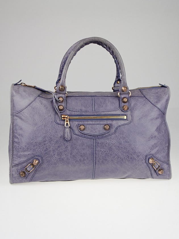 Balenciaga Jacinthe Lambskin Leather Giant 12 Rose Gold Work Bag