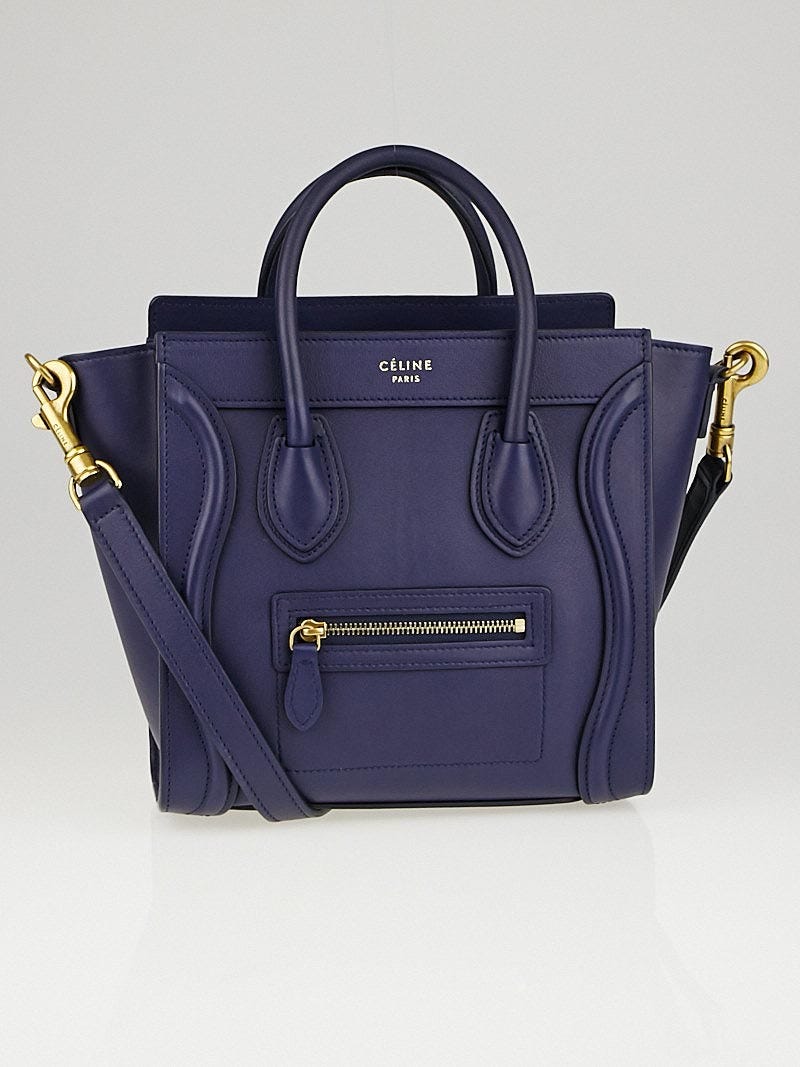 Navy blue shop celine tote bag