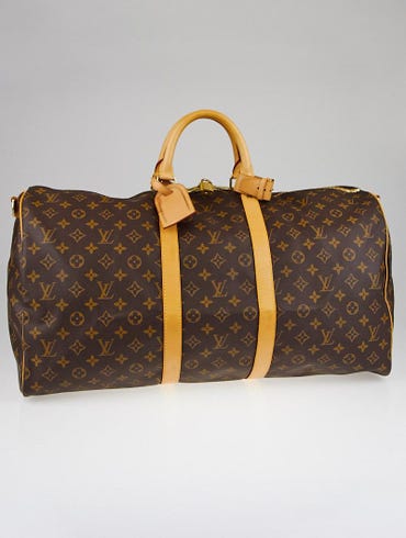 Louis Vuitton Monogram Canvas Keepall Bandouliere 55 Bag w/o Strap