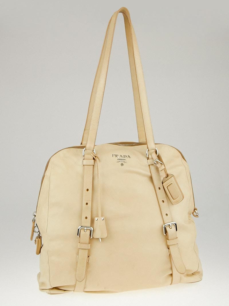 Prada - Authenticated Handbag - Patent Leather Beige for Women, Never Worn