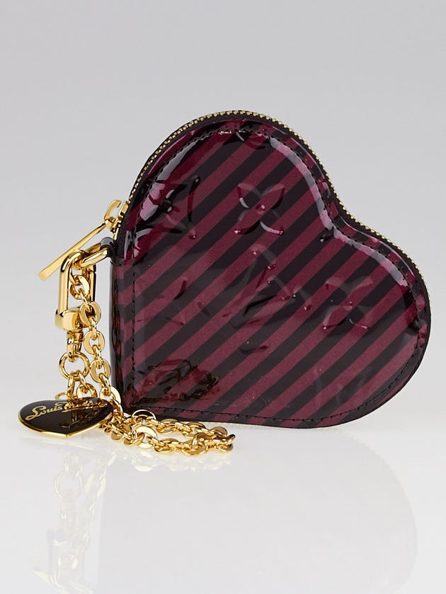 Louis Vuitton Limited Edition Monogram Vernis Raye Heart Coin Purse 