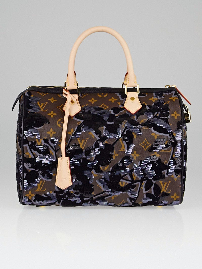 Louis Vuitton Limited Edition Monogram Fleur de Jais Speedy 30 Bag