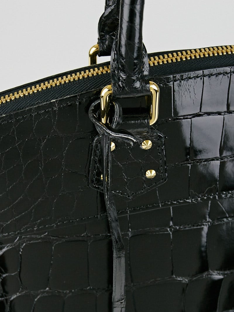 Louis Vuitton Limited Edition Black Alligator Lockit MM Bag
