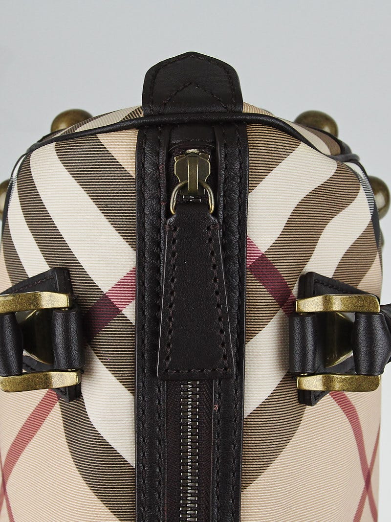 Burberry Brown Leather Bridle House Check Canvas Chester Bowling Bag -  Yoogi's Closet