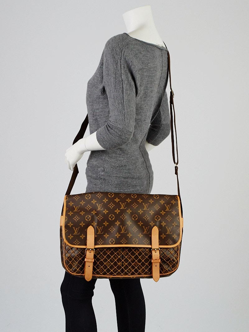 Louis+Vuitton+Gibeciere+Shoulder+Bag+GM+Brown+Canvas for sale online