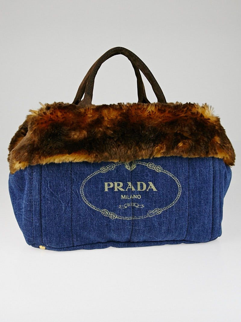 Handbag Prada Blue in Denim - Jeans - 35854985