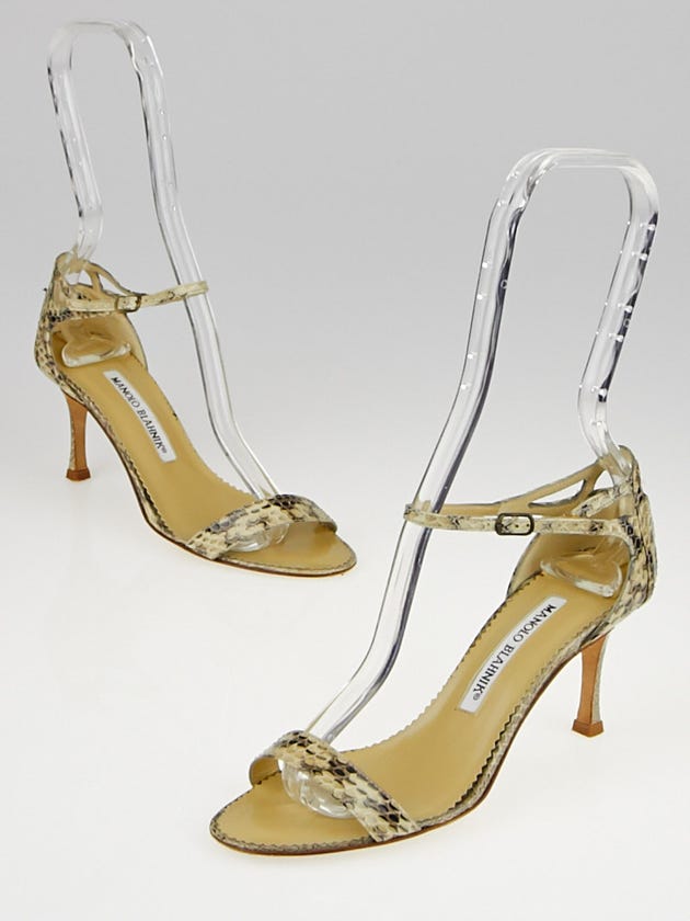 Manolo Blahnik Avorio Snakeskin Sandals Size 3.5/34