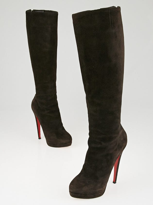 Christian Louboutin Brown Suede Alti Botte 160 Knee High Boots Size 5/35.5