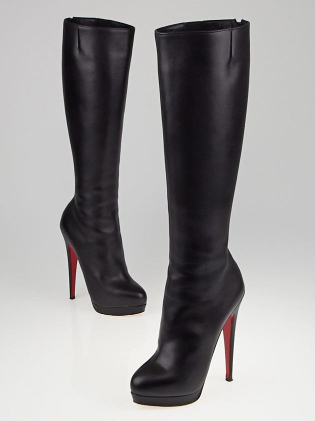Christian Louboutin Black Leather Alti Botte 160 Rodano Knee High Boots Size 4.5/35