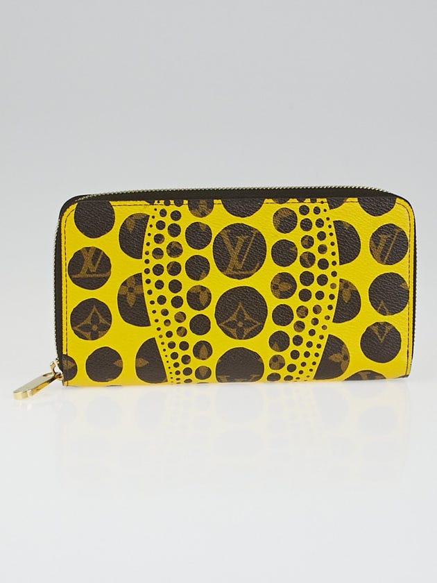 Louis Vuitton Limited Edition Yayoi Kusama Yellow Monogram Pumpkin Dots Zippy Wallet 
