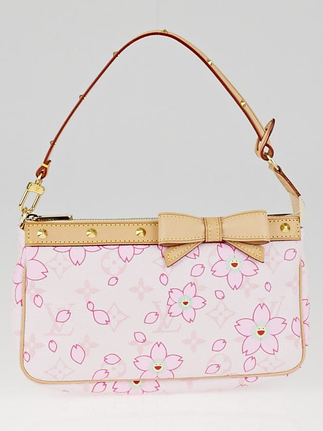 Louis Vuitton Limited Edition Pink Cherry Blossom Monogram Canvas Accessories Pochette Bag