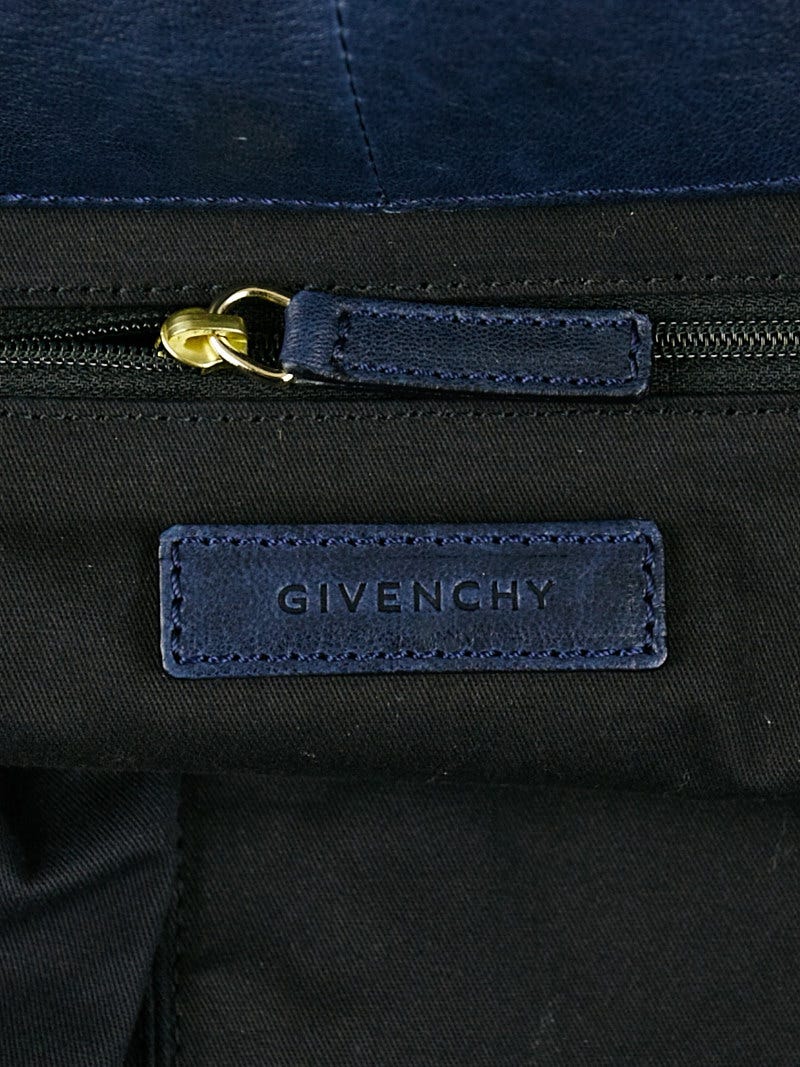 GIVENCHY バッグ Givenchy Navy Blue Zanzi Lambskin Leather George V Bag | Yoogi's