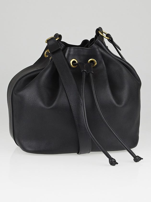 Chloe Black Leather Drawstring Aurore Bucket Bag
