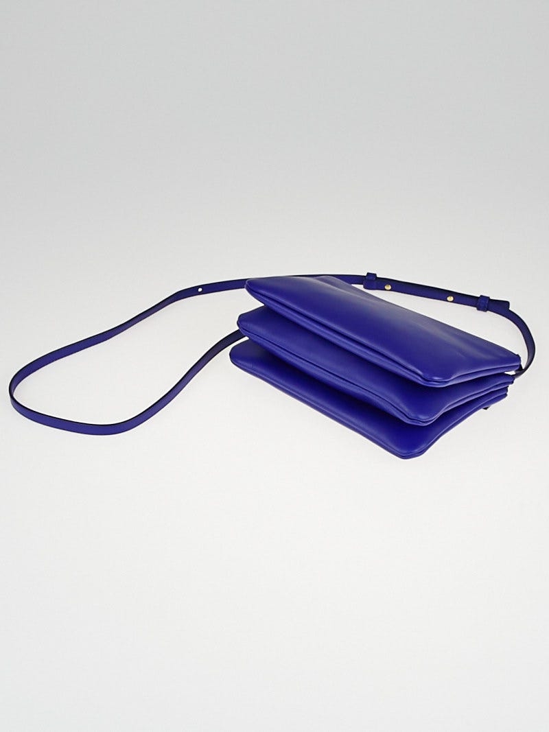 Celine Indigo Lambskin Leather Trio Crossbody Bag | Yoogi's Closet