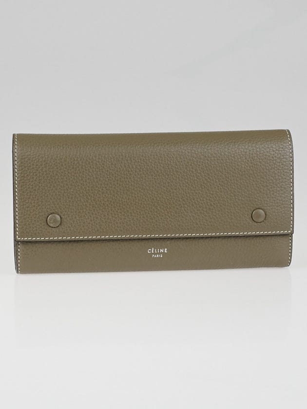 Celine Souris Drummed Leather Large Flap Multifunction Wallet