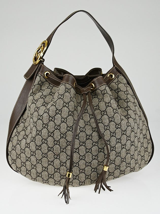 Gucci Brown GG Canvas Large Interlocking Icon Medium Shoulder Bag
