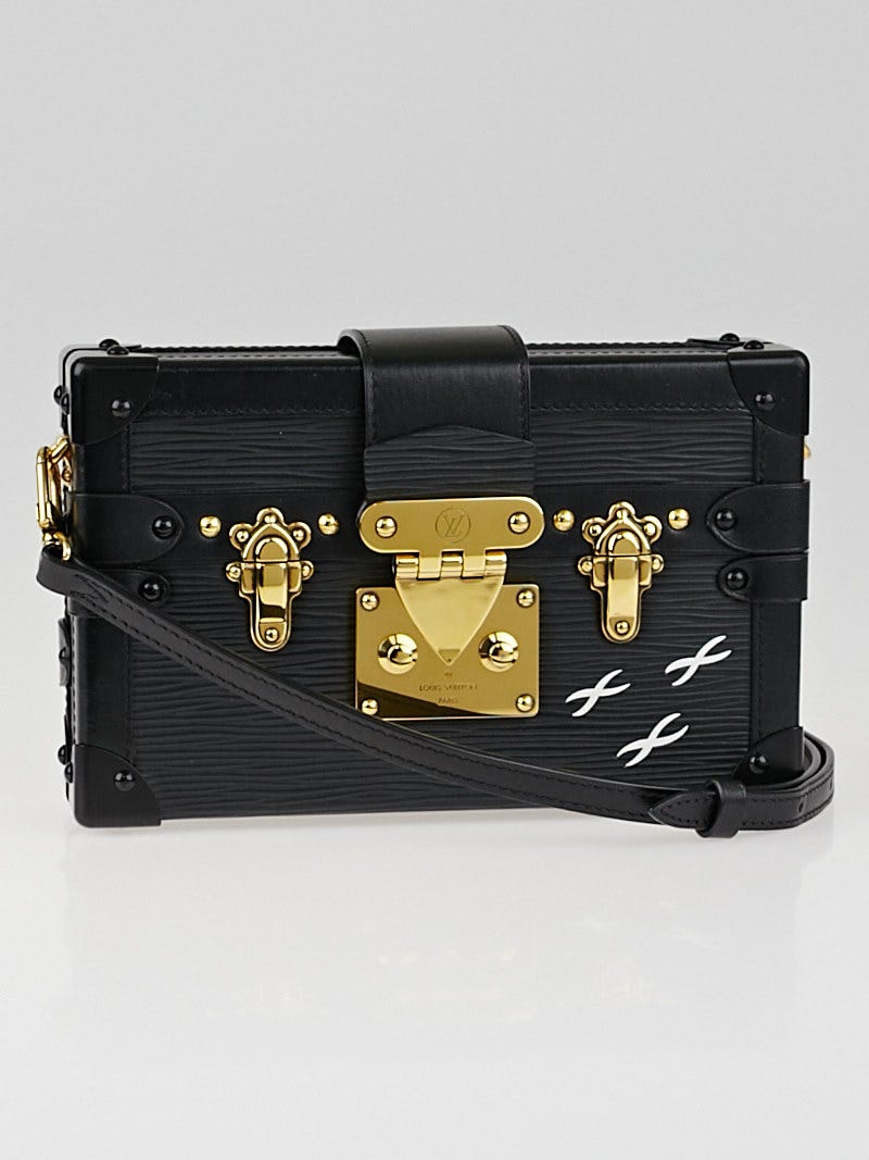 Louis Vuitton Limited Edition Black Epi Leather Petite Malle Bag