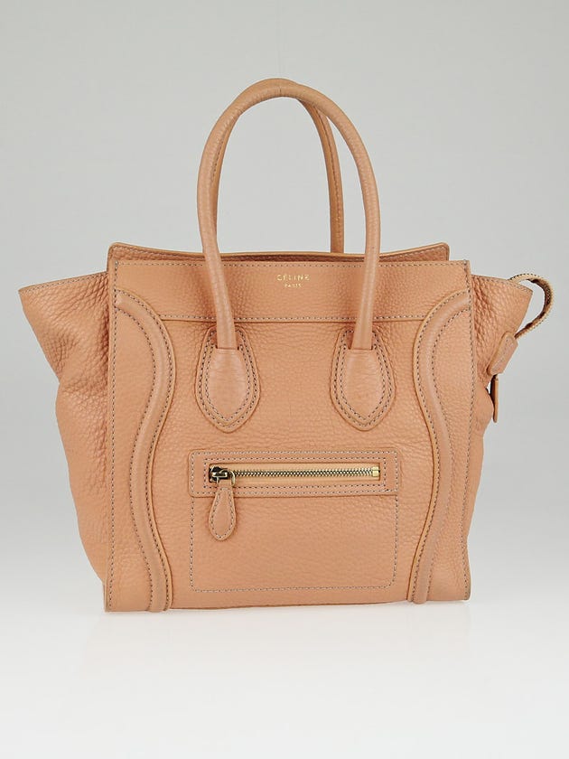 Celine Pink Pebbled Leather Micro Luggage Tote Bag 