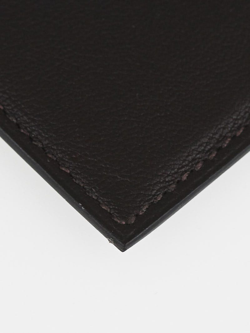 Hermes Prune Swift Leather Citizen Twill Card Case - Yoogi's Closet