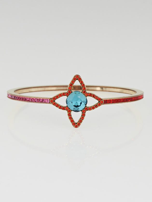 Louis Vuitton Multicolor Swarovski Crystal Eye Candy Fleur Losange Bracelet Size M