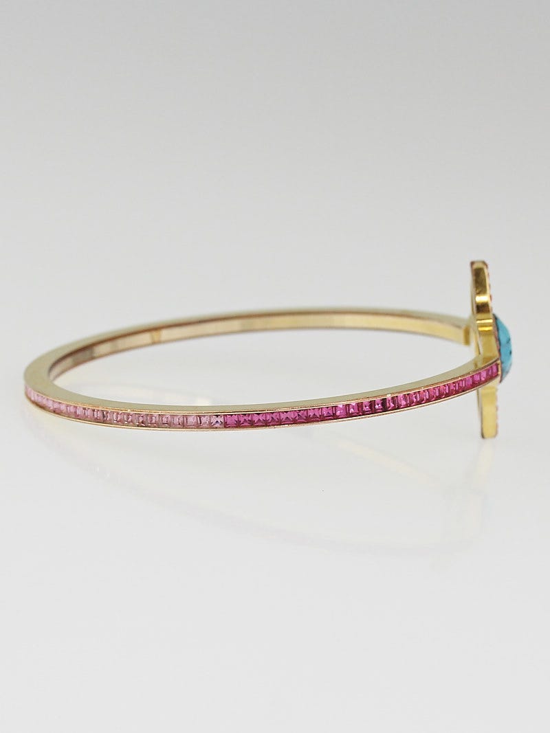 Louis Vuitton Goldtone Metal Chain and Swarovski Crystal Over the Rainbow  Bracelet - Yoogi's Closet
