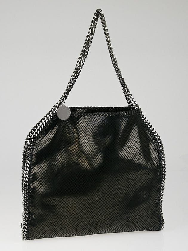 Stella McCartney Black Faux-Python Small Falabella Tote Bag
