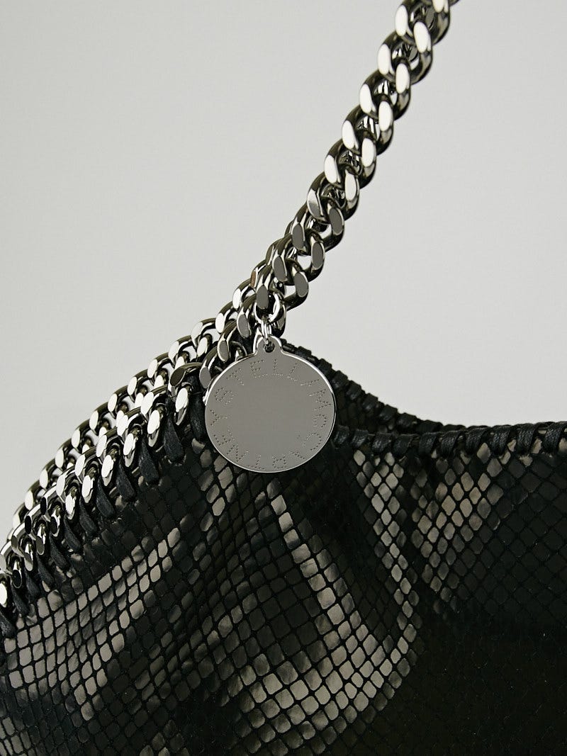 YONFA♡Pythonバック♡ Stella McCartney Black Faux-Python Small Falabella Tote Bag