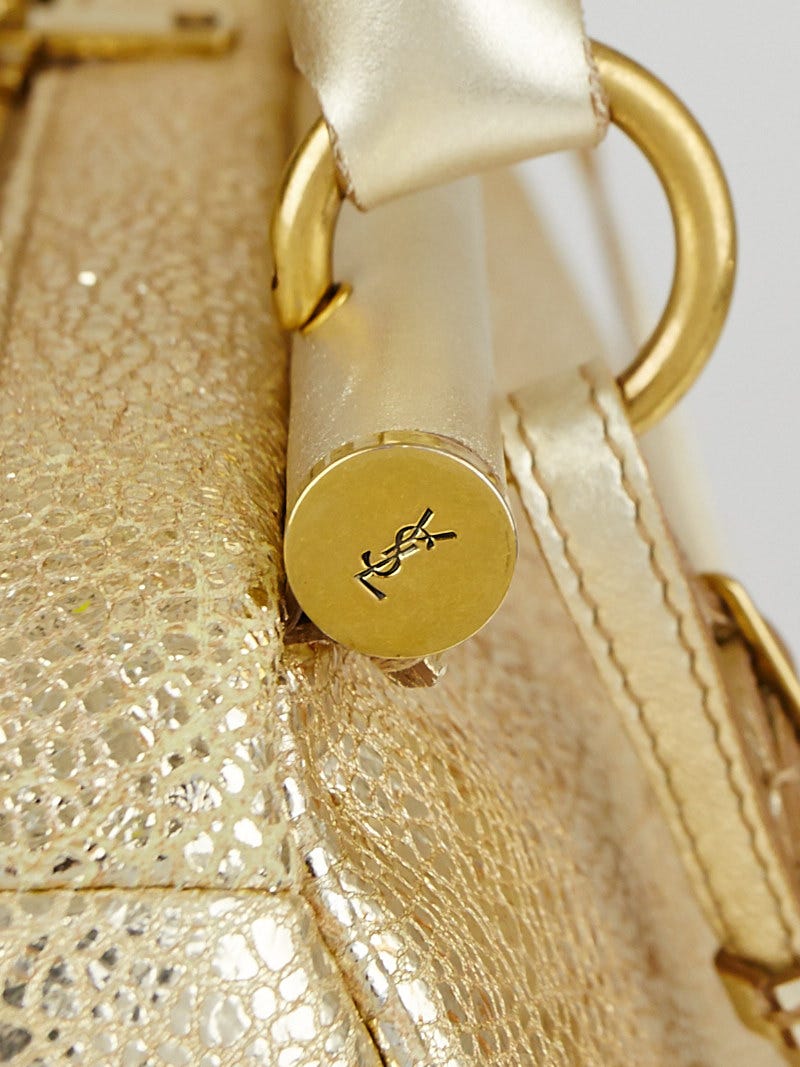 Yves Saint Laurent Gold Volcano Metallic Leather Medium Majorelle
