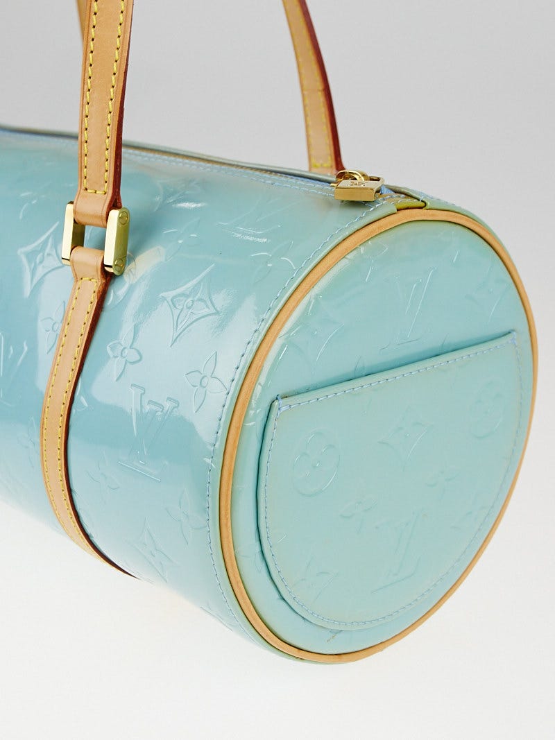 Auth Louis Vuitton Monogram Vernis Bedford M91007 Women's Handbag Baby Blue
