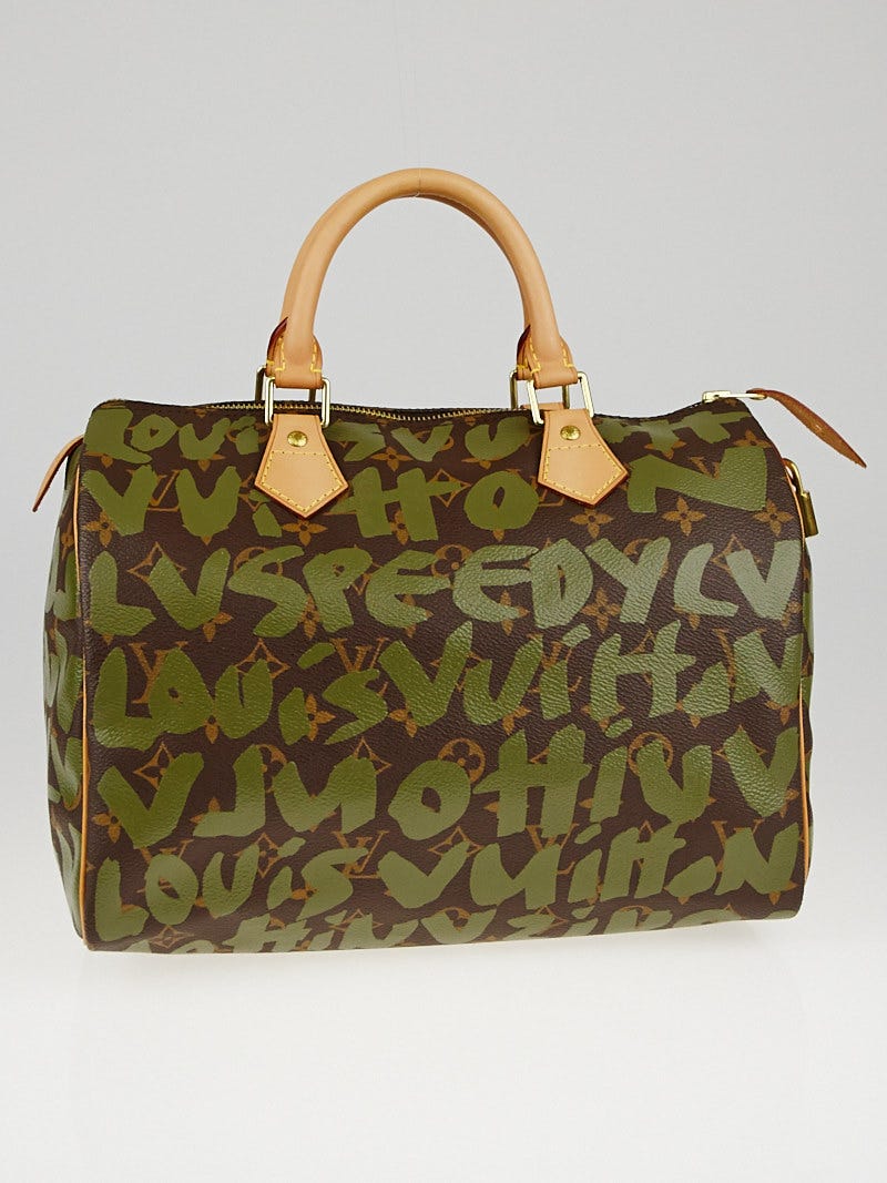 Louis Vuitton Limited Edition Khaki Graffiti Sprouse Speedy 30 Bag