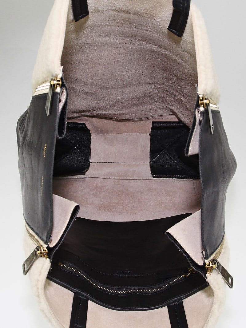 Celine, Bags, Celine Black Leather Vertical Zipper Gusset Cabas Tote