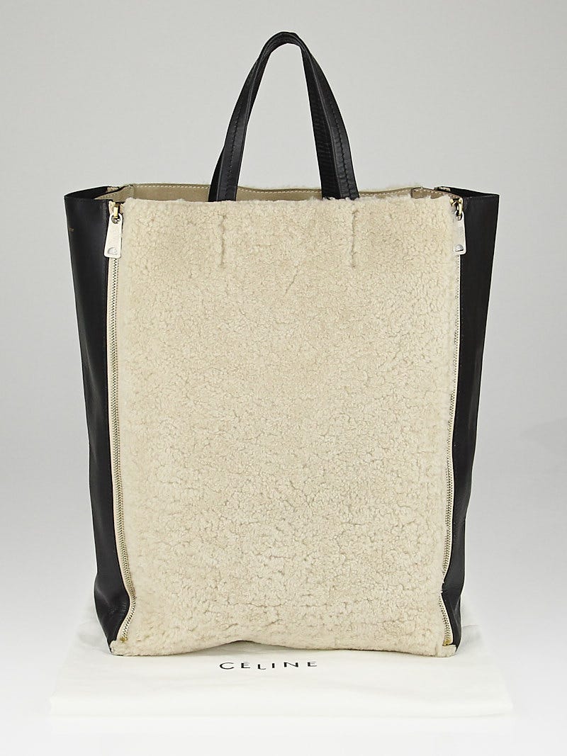 Celine Cream Canvas / Tan Leather New Horizontal Cabas Tote Bag