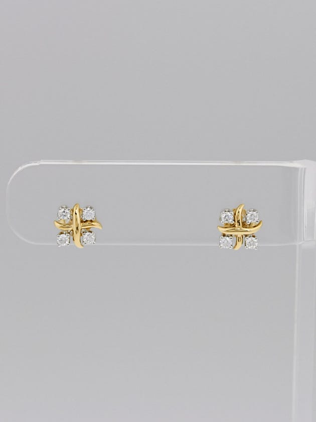 Tiffany & Co. 18k Gold and Diamond Schlumberger Lynn Earrings