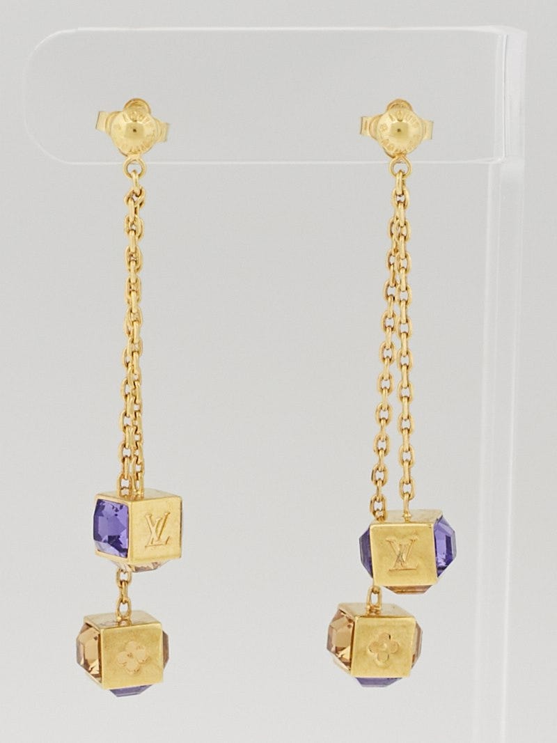 Louis Vuitton, Jewelry, Louis Vuitton Authentic Gamble Crystal Dangle  Earrings