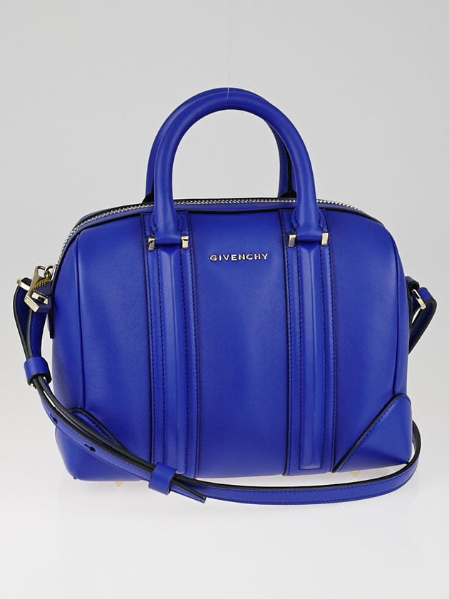 Givenchy Blue Smooth Calfskin Leather Mini Lucrezia Duffle Bag 