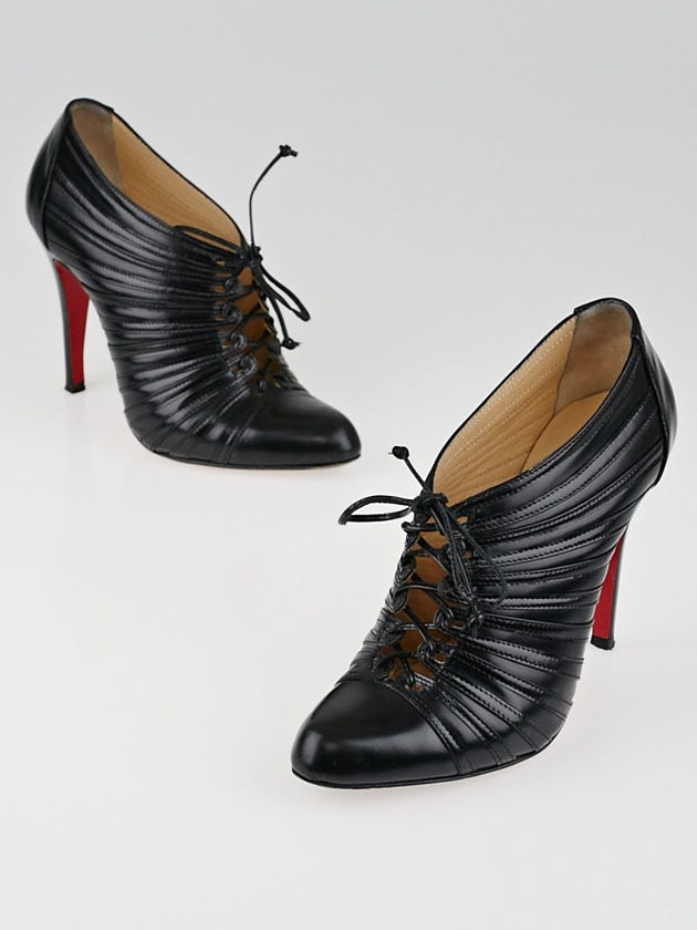 Christian Louboutin Black Leather Inverness 100 Booties Size 4.5/35