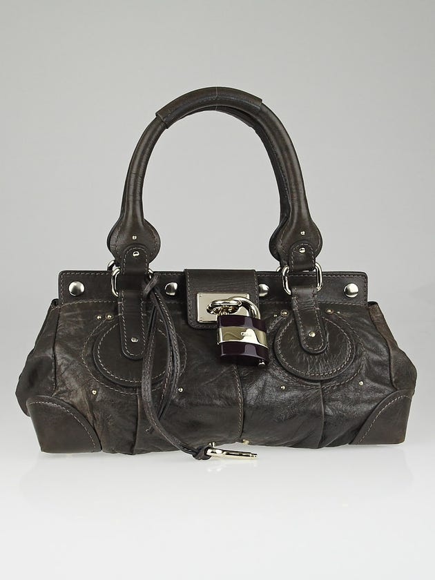 Chloe Moka Leather Plexo Paddington Medium Satchel Bag
