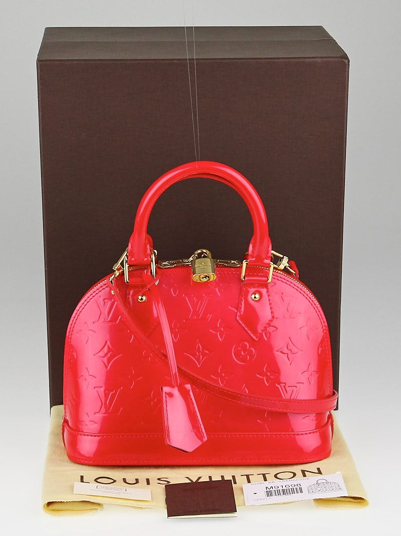 Louis Vuitton Rouge Grenadine Monogram Vernis Alma PM Bag - Yoogi's Closet