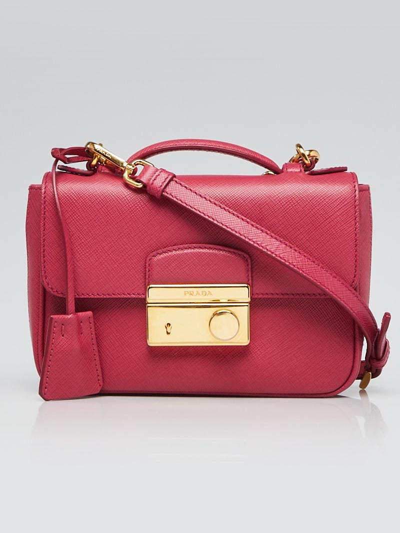 Prada Peonia Saffiano Lux Leather Mini Crossbody Bag BT0963 Yoogi s Closet