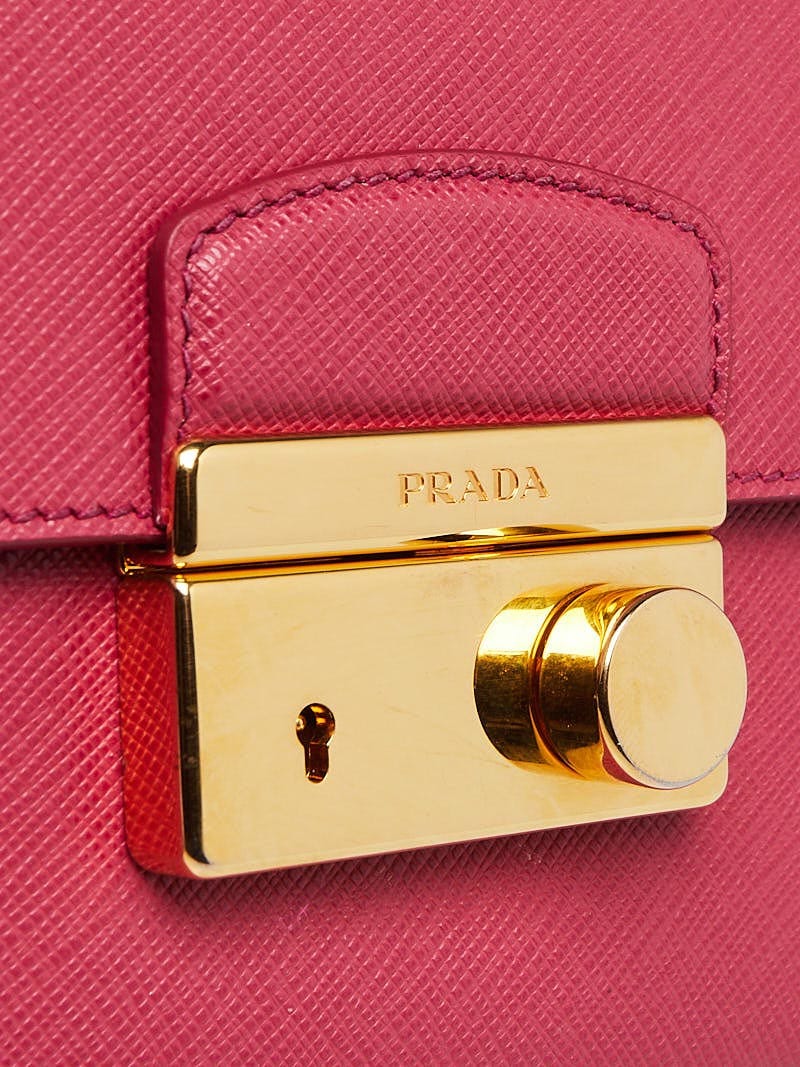 Prada Peonia Saffiano Lux Leather Mini Crossbody Bag BT0963