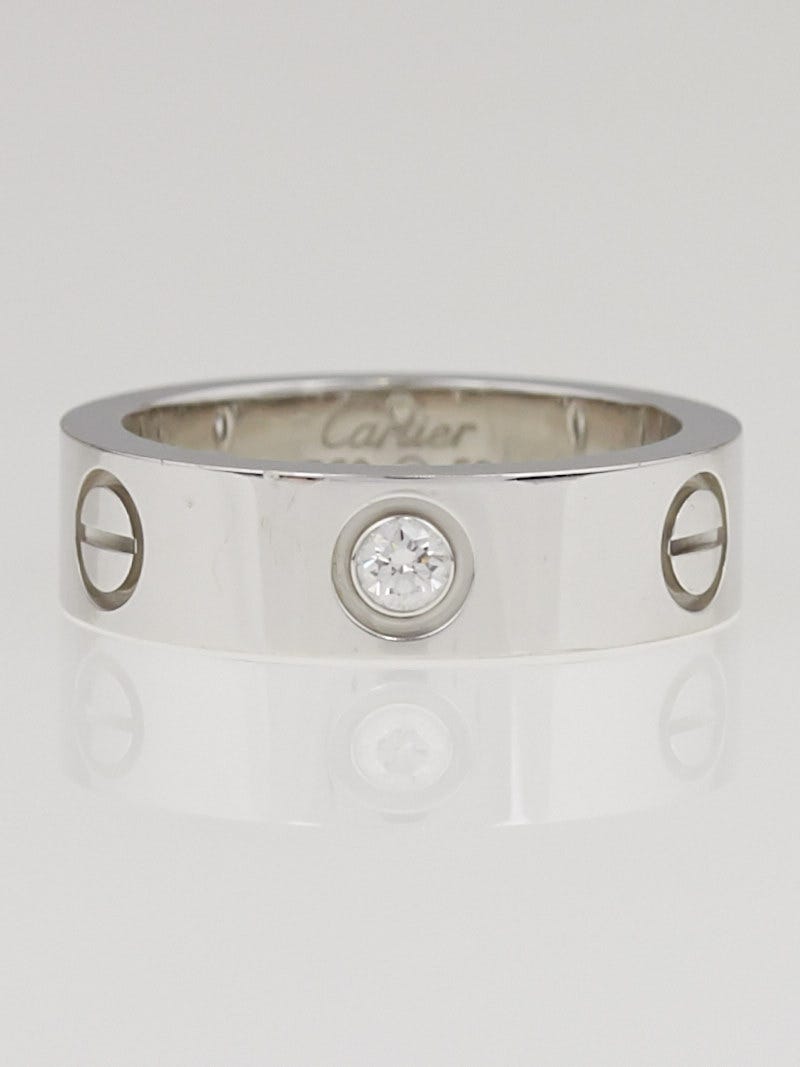 Cartier 18k White Gold and Diamond LOVE Ring Size 52/6