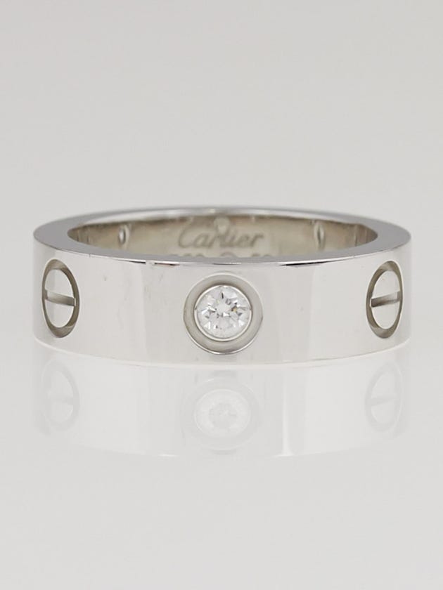 Cartier 18k White Gold and Diamond LOVE Ring Size 52/6