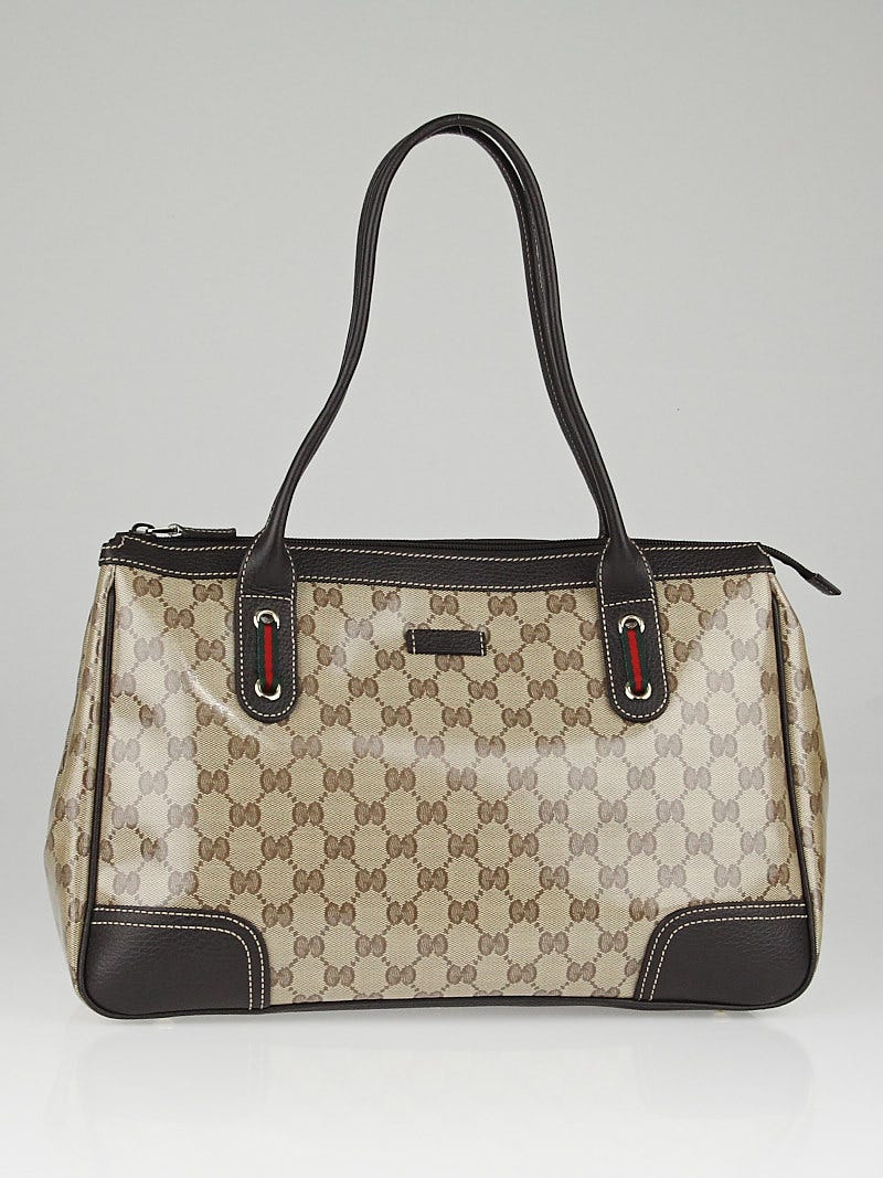 Gucci Beige/Ebony GG Crystal Coated Canvas Princy Medium Tote Bag