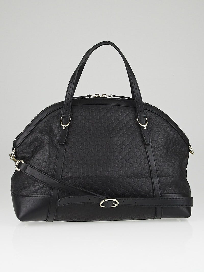 Gucci Guccissima Black Leather And Micro Convertible Handbag