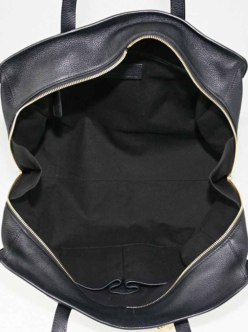 Alexander McQueen Black Calfskin Leather Medium Padlock Zip
