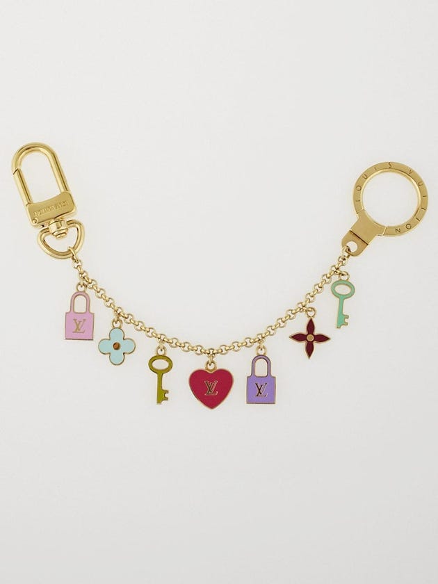 Louis Vuitton Gold and Multicolore Enamel Pretty Charms Key Holder and Bag Charm
