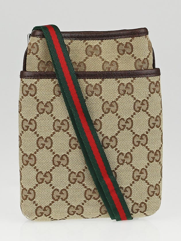 Gucci Beige/Ebony GG Canvas Mini Travel Messenger Bag
