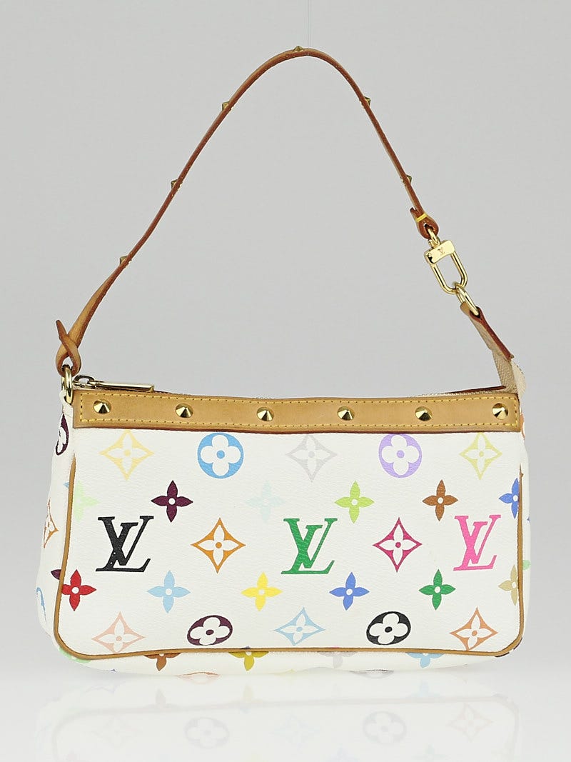 Louis Vuitton White Monogram Multicolore Accessories Pochette Bag