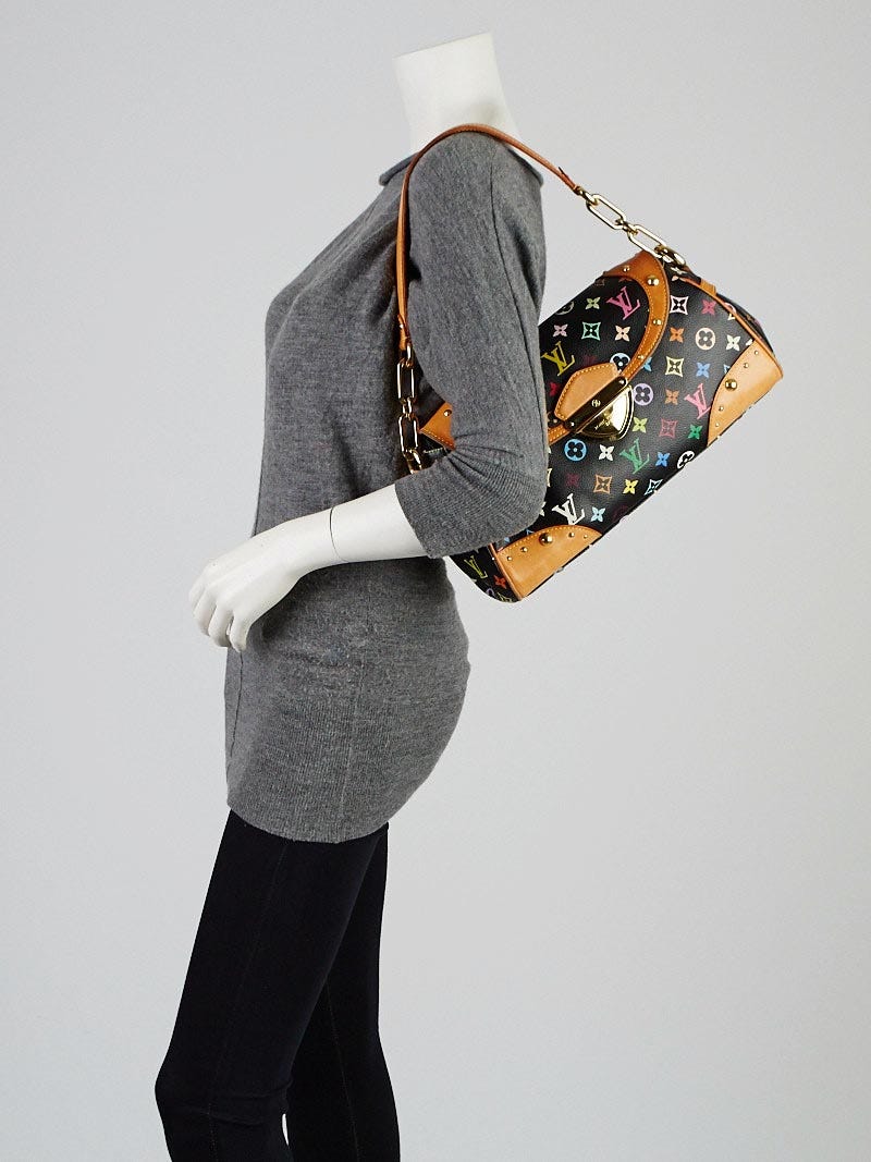 Louis Vuitton, Bags, Louis Vuitton Beverly Mm Monogram Shoulder Handbag  Black Multicolor Noir