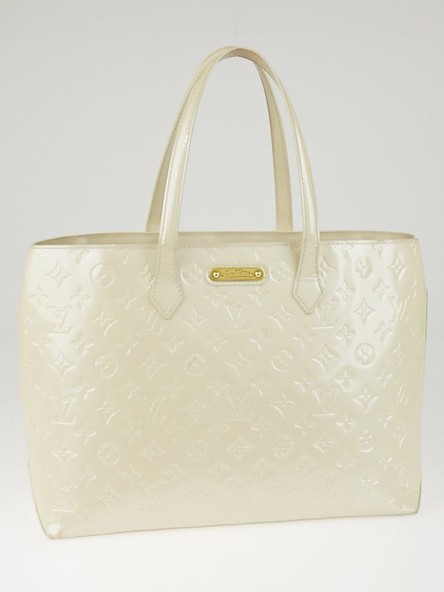 Louis Vuitton Blanc Corail Monogram Vernis Wilshire MM Bag